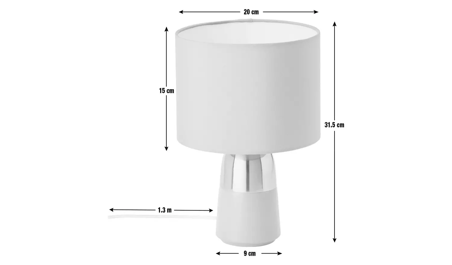 Argos Home Duno Touch Table Lamp - Grey & Chrome