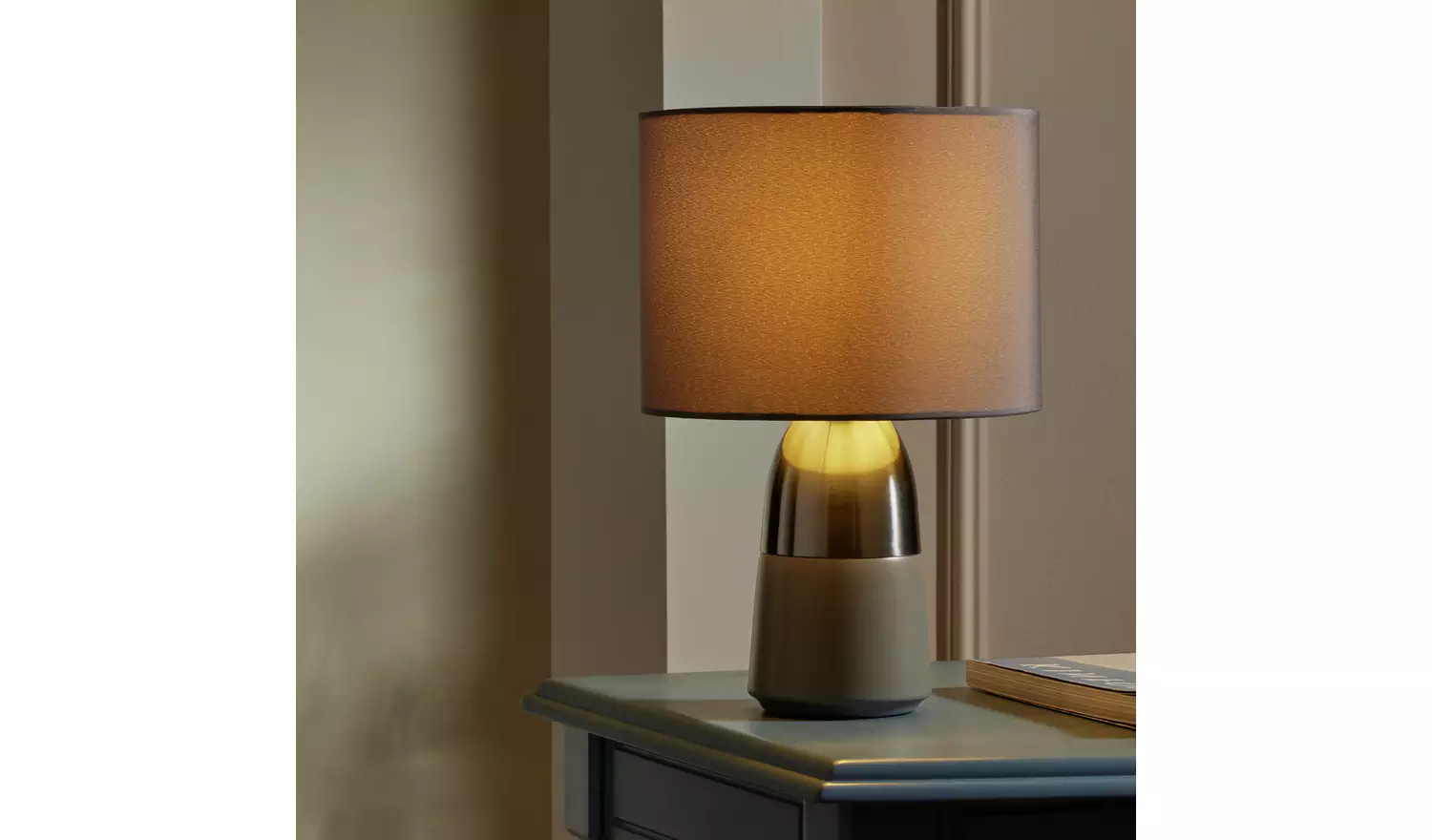 Argos Home Duno Touch Table Lamp - Grey & Chrome