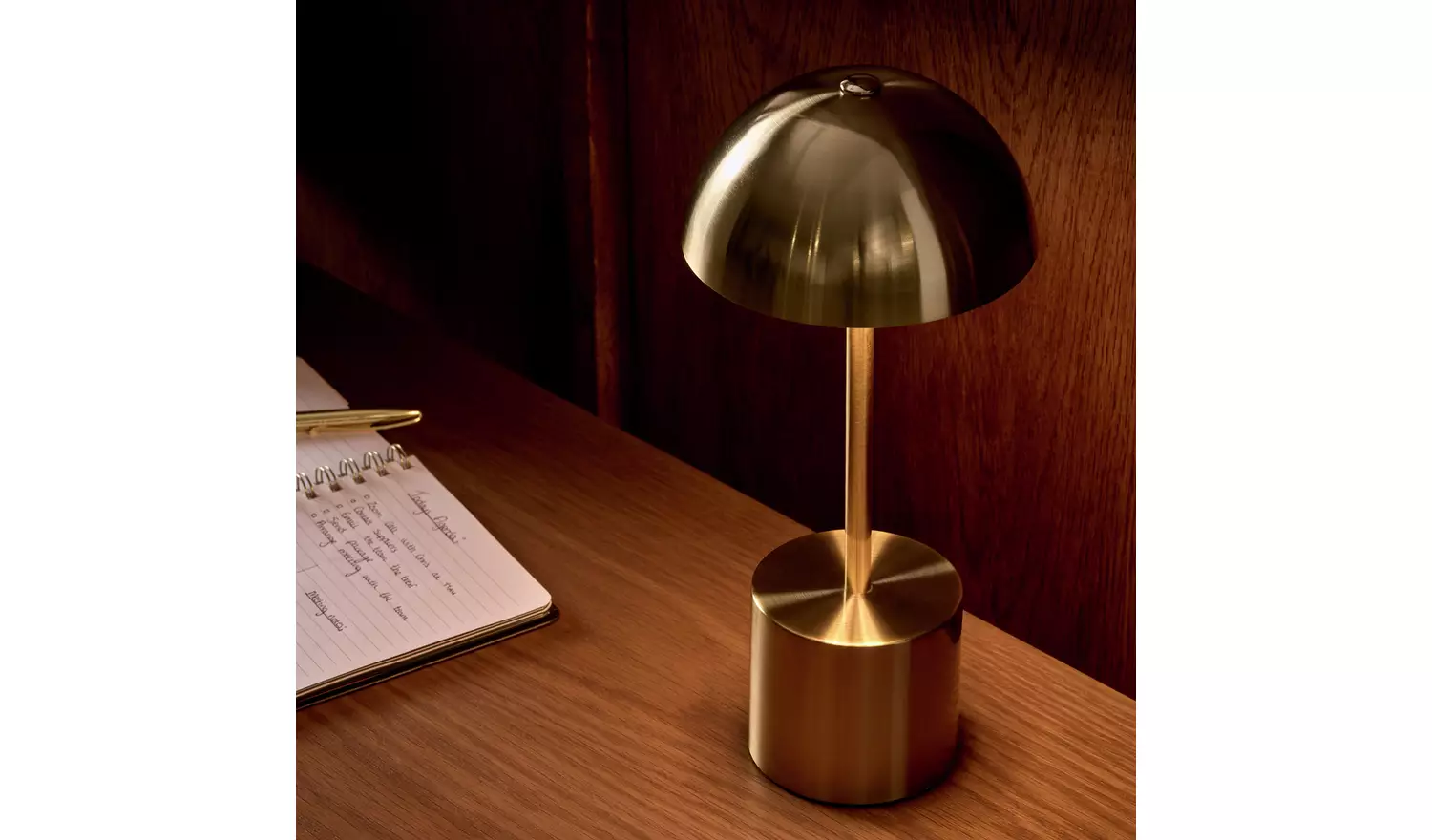 Habitat Rechargeable Mushroom LED Table Lamp - Brass