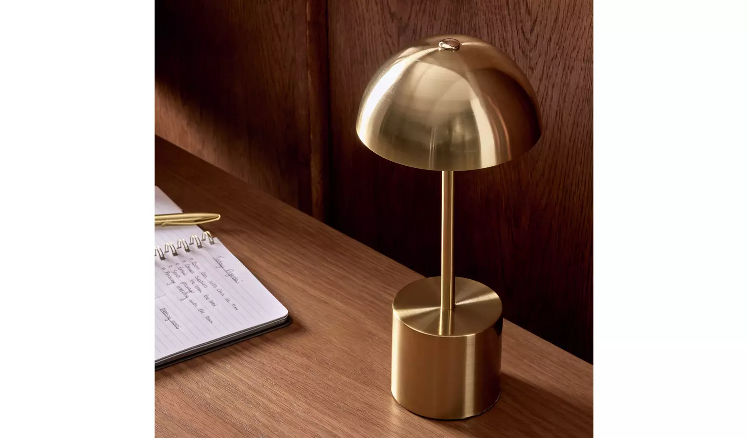 Habitat Rechargeable Mushroom LED Table Lamp - Brass