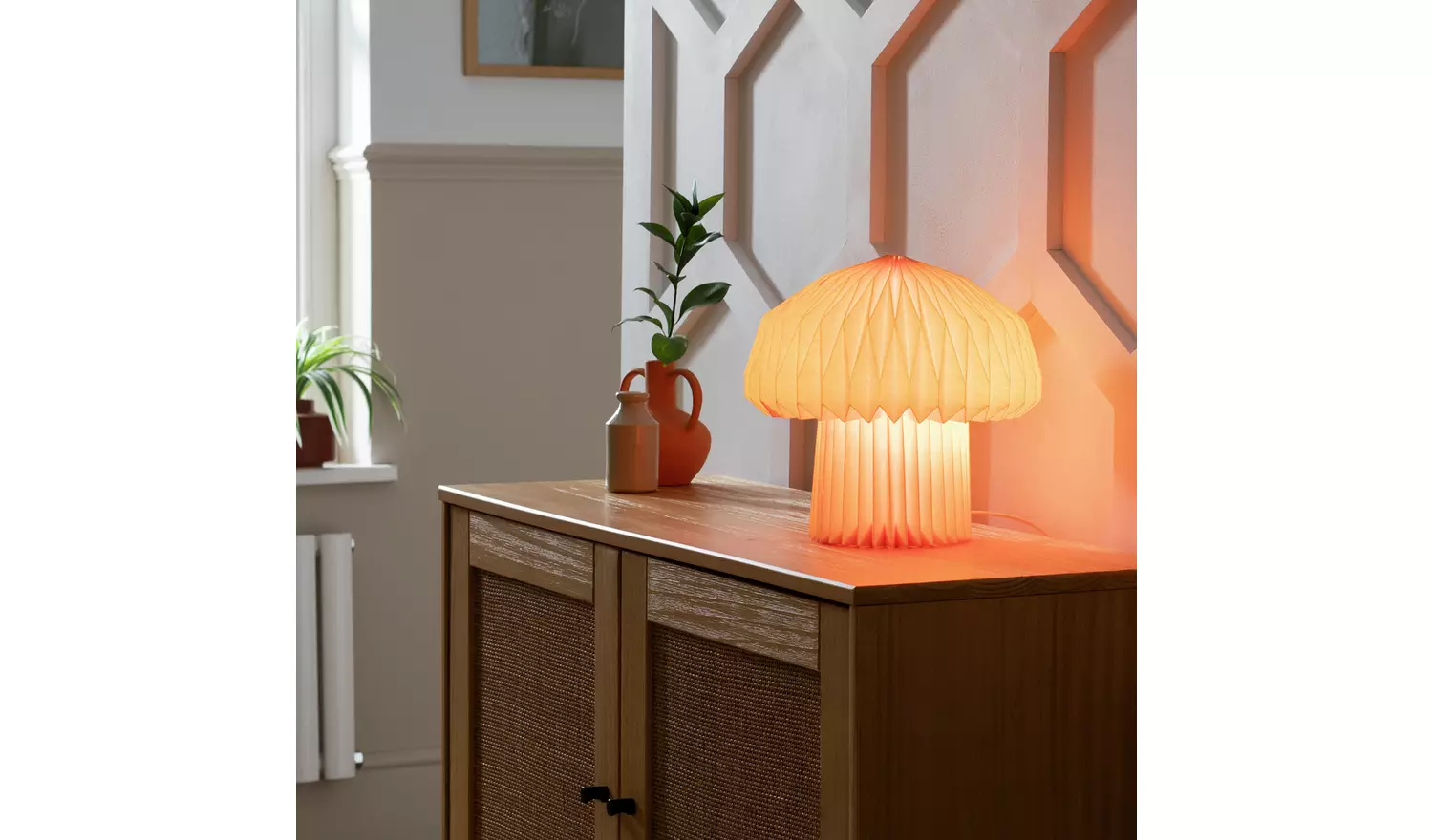 Habitat Origami Mushroom Paper Table Lamp - Yellow