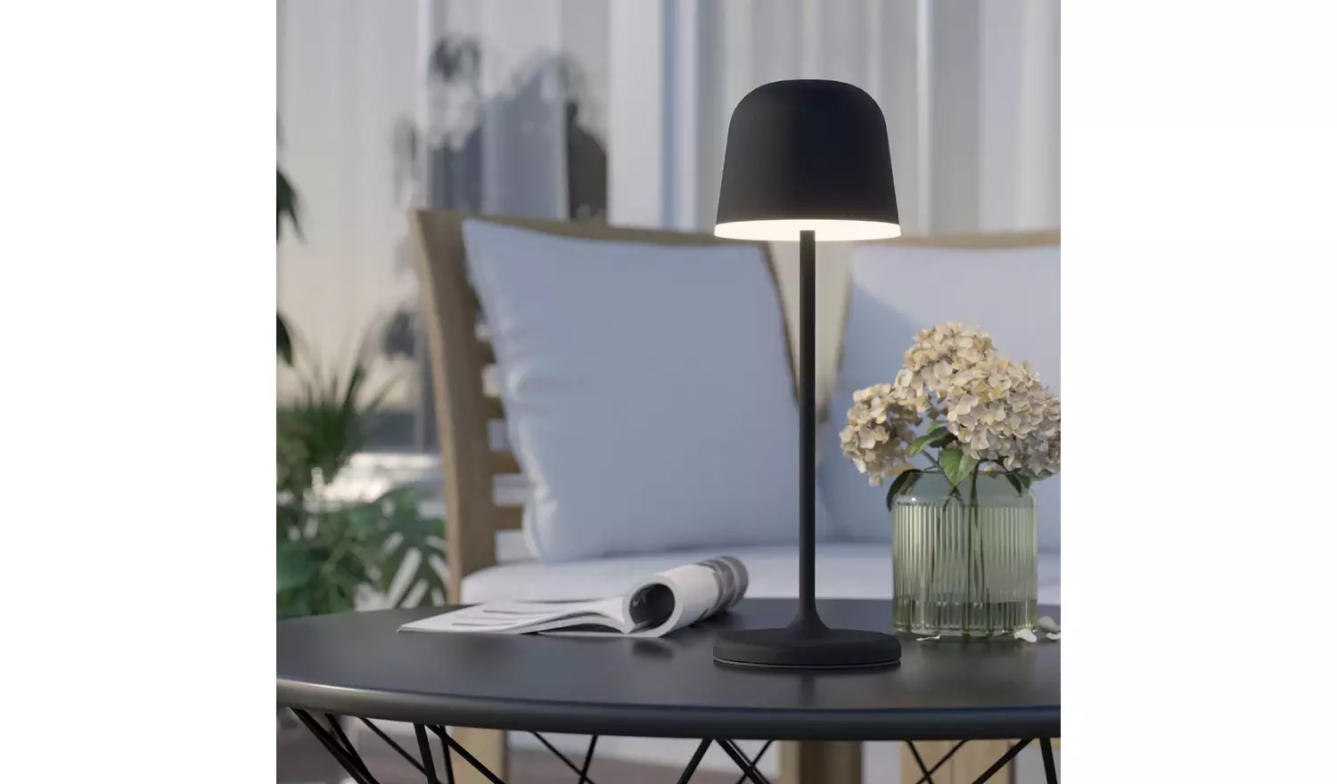 EGLO Mannera Steel LED Rechargeable Table Lamp - Black