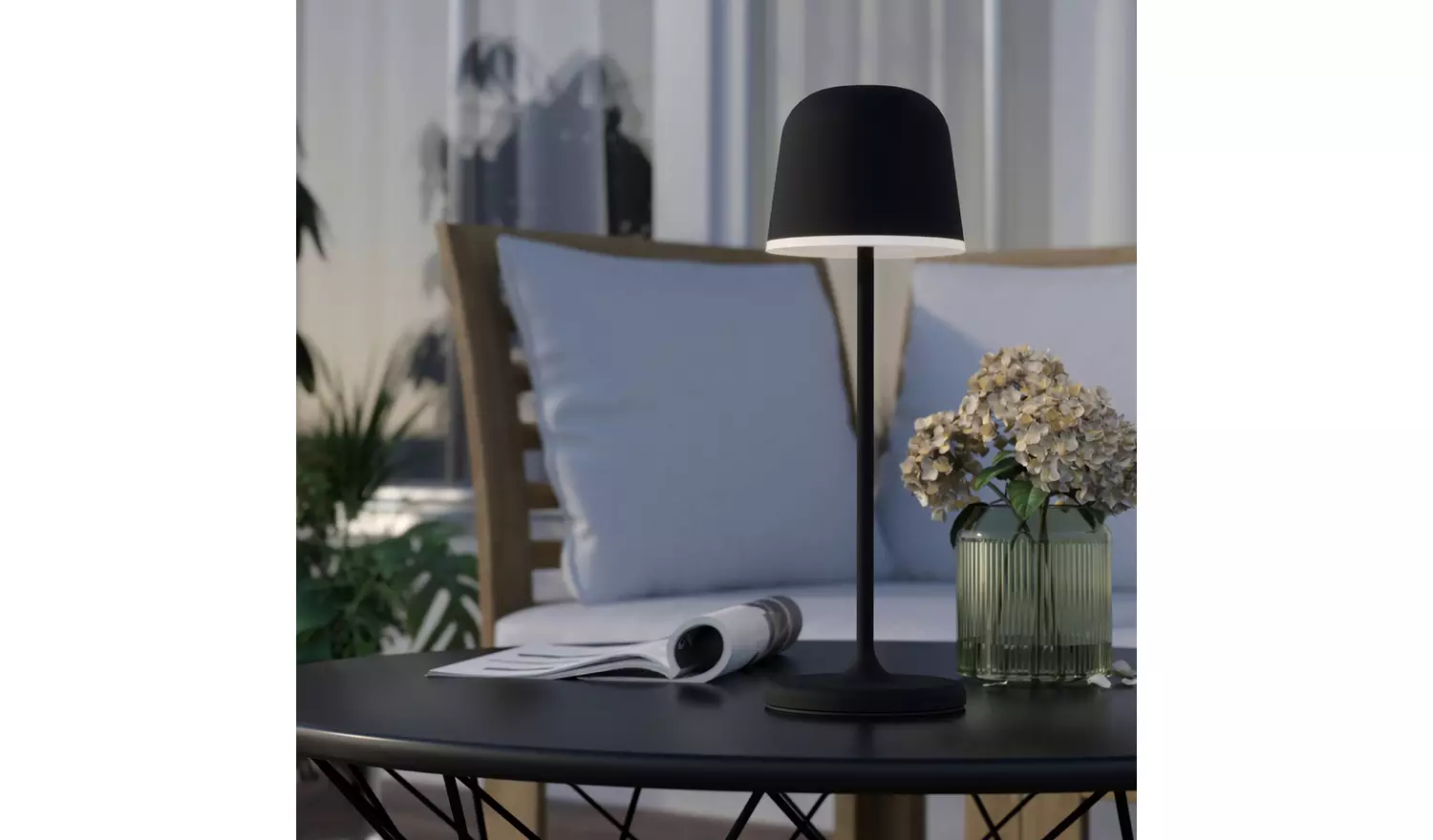 EGLO Mannera Steel LED Rechargeable Table Lamp - Black