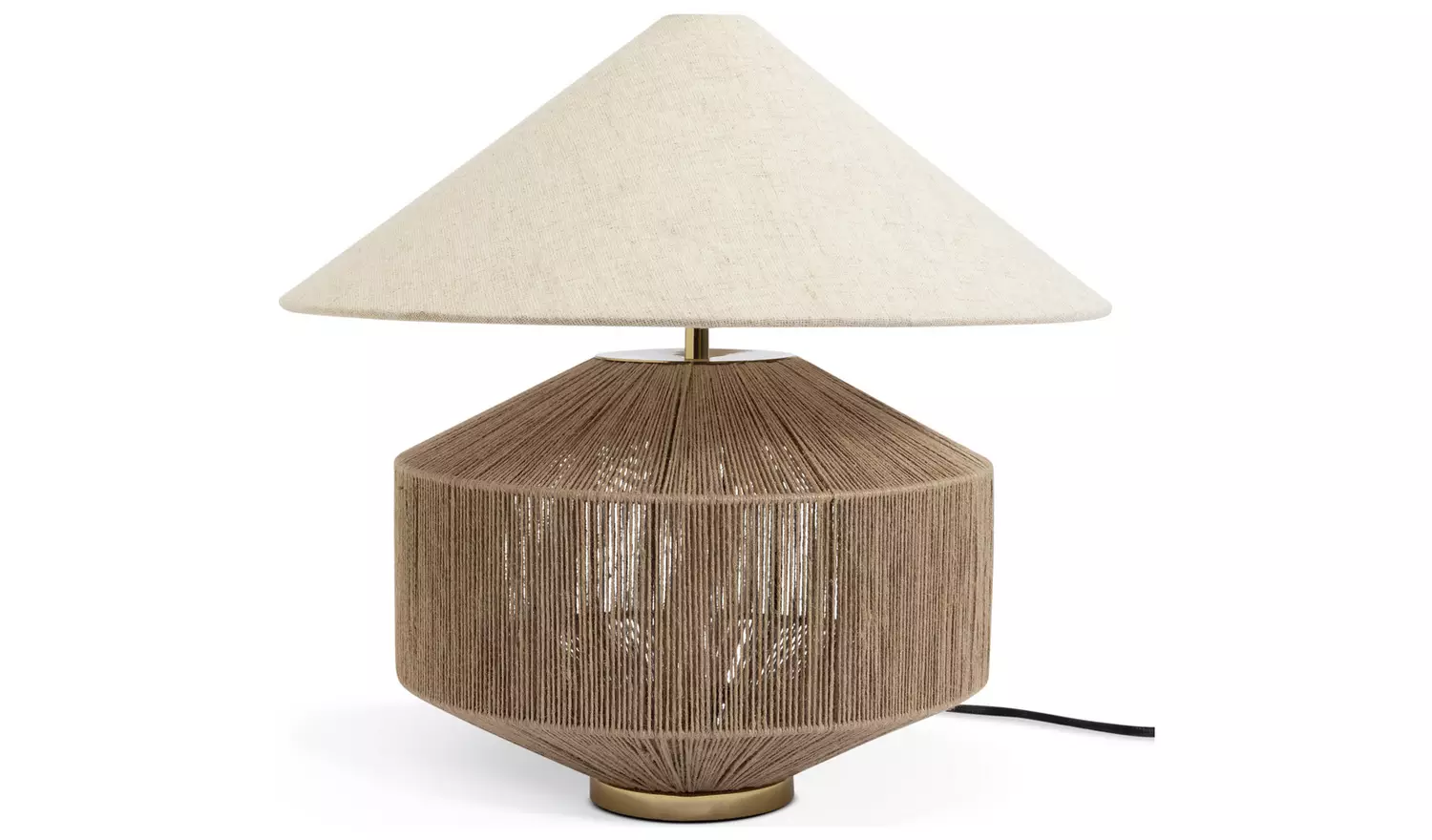 Habitat Jute Wrapped 37cm Table Lamp - Gold & Natural