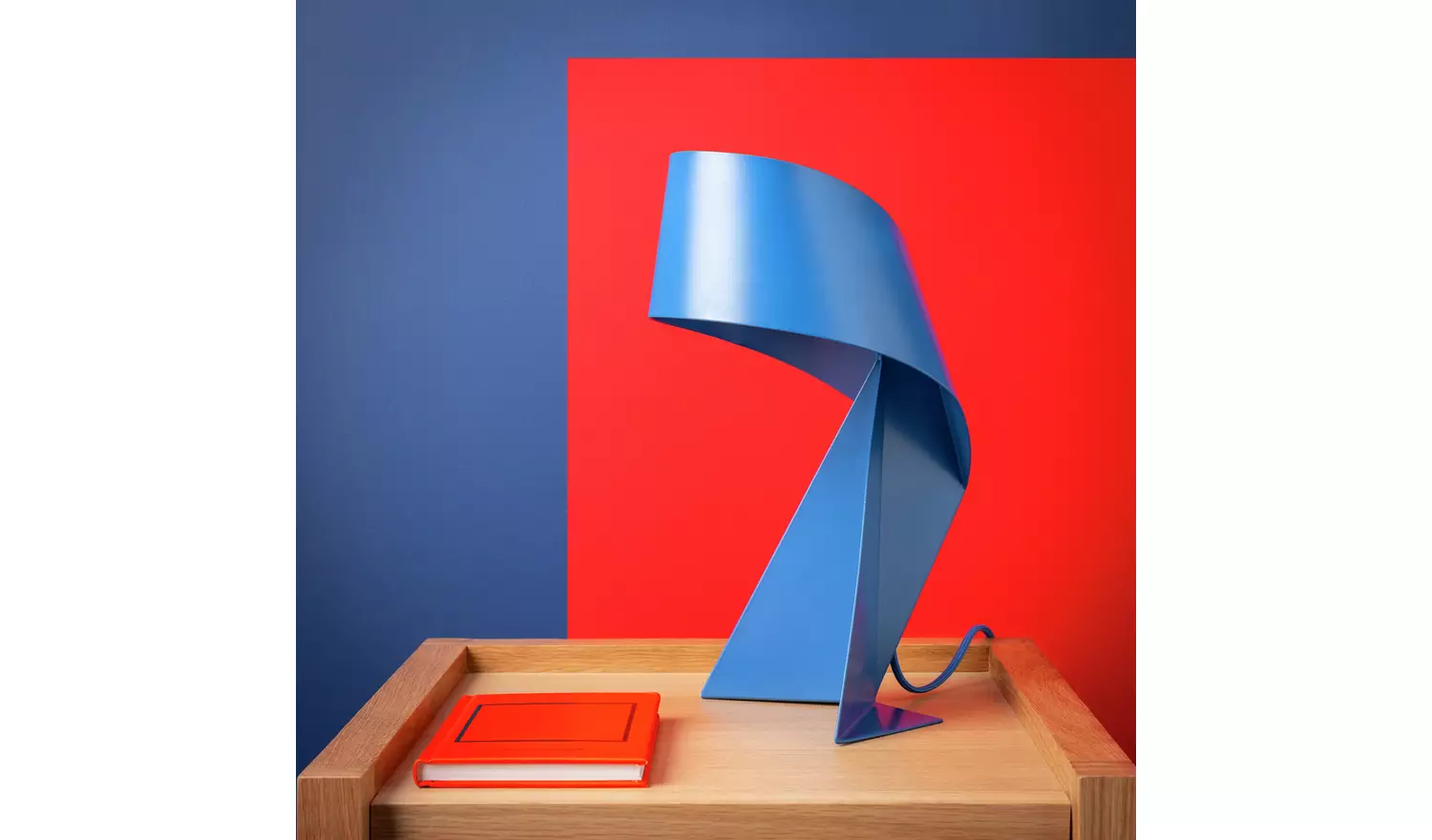 Habitat 60 Ribbon 36cm Metal Table Lamp - Blue