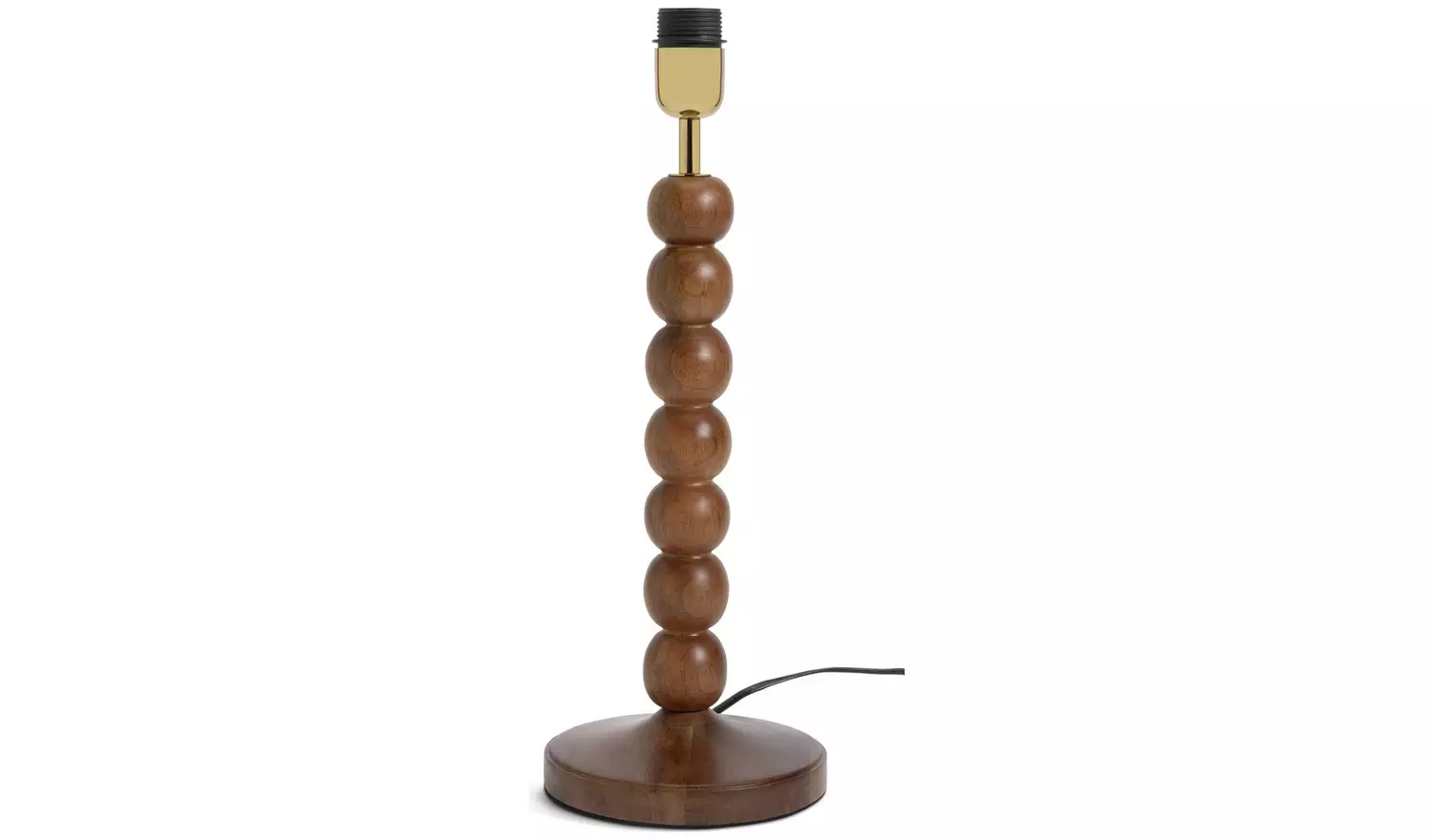 Habitat Bobbin Mango Wood Table Lamp Base Only - Walnut