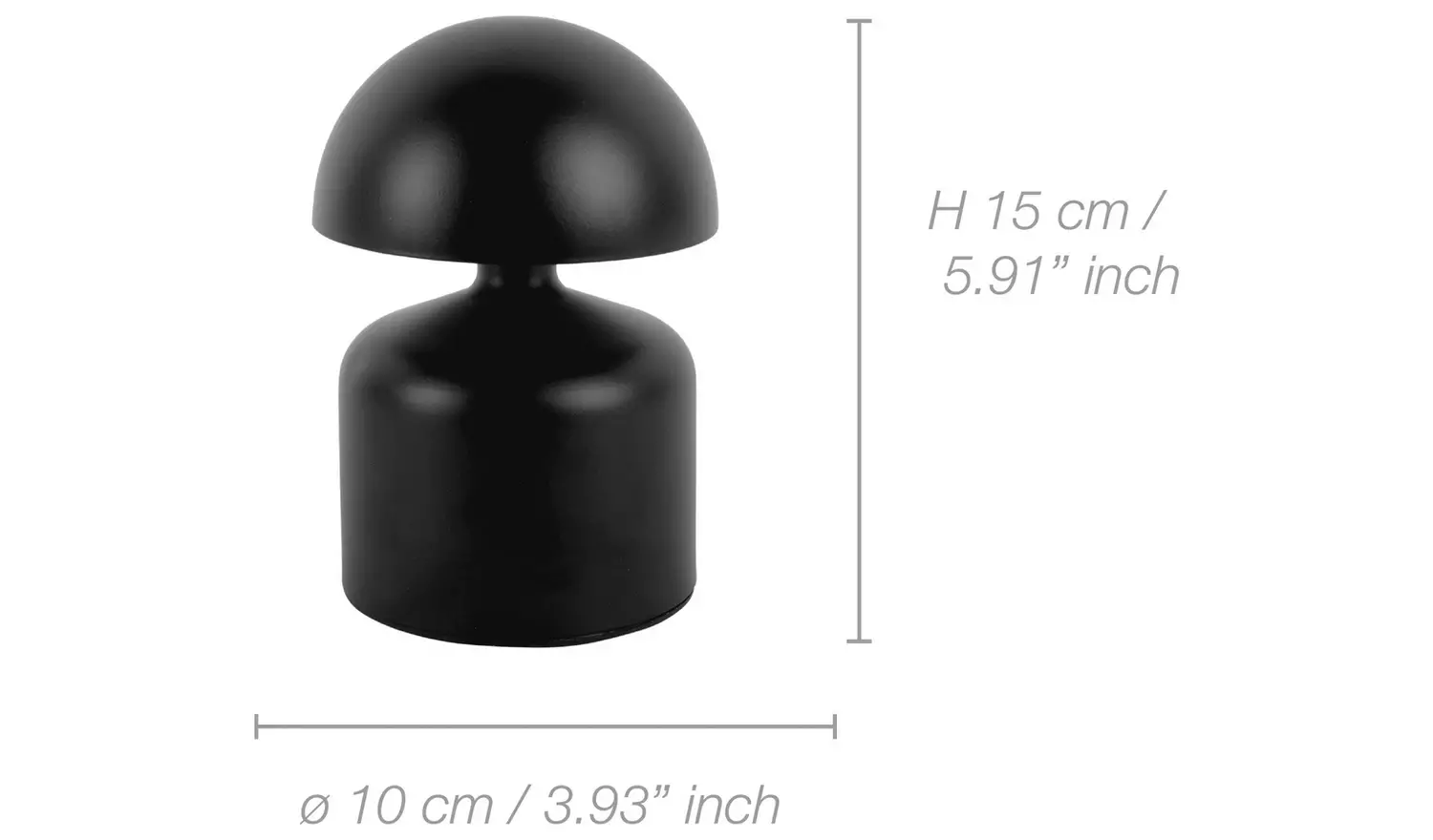 Present Time Impetu Metal LED Touch Table Lamp - Matt Black