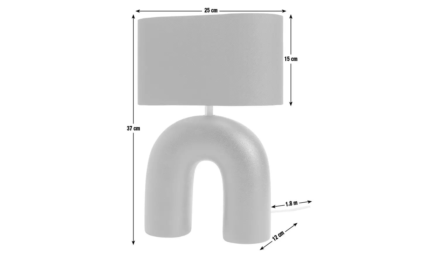 Habitat Wishbone 37cm Ceramic Table Lamp - Black