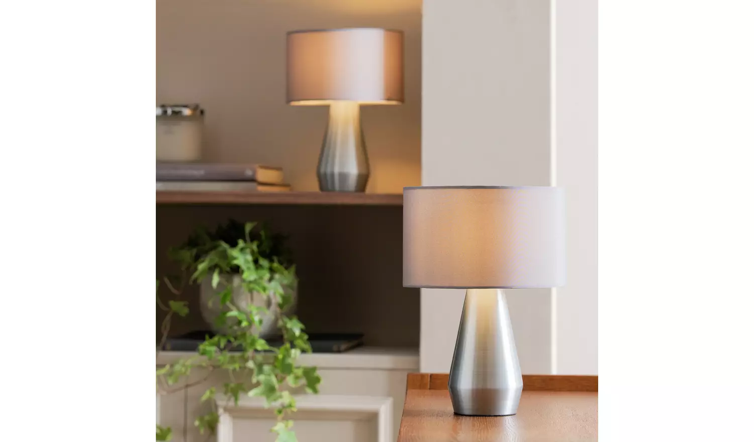 Habitat Maya Pair of Touch Table Lamps - Grey