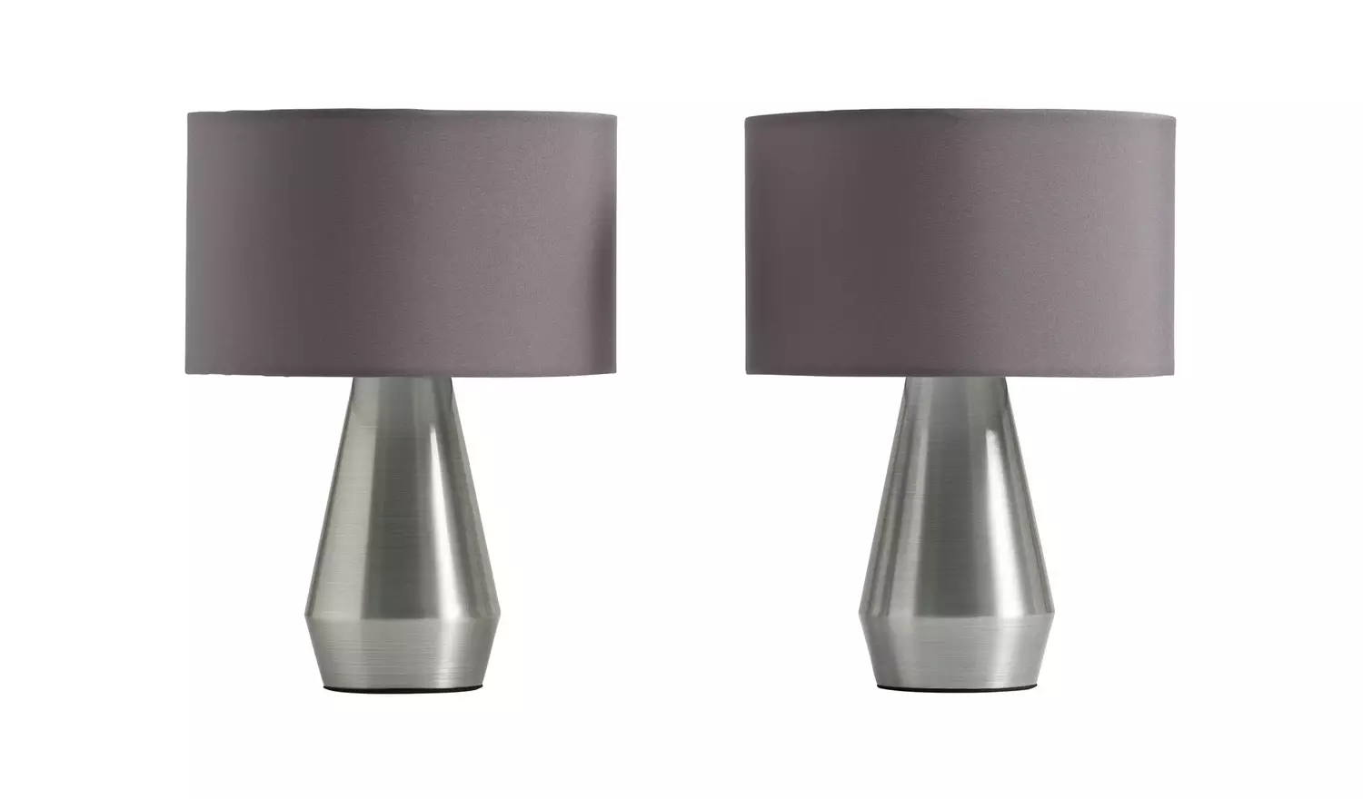 Habitat Maya Pair of Touch Table Lamps - Grey