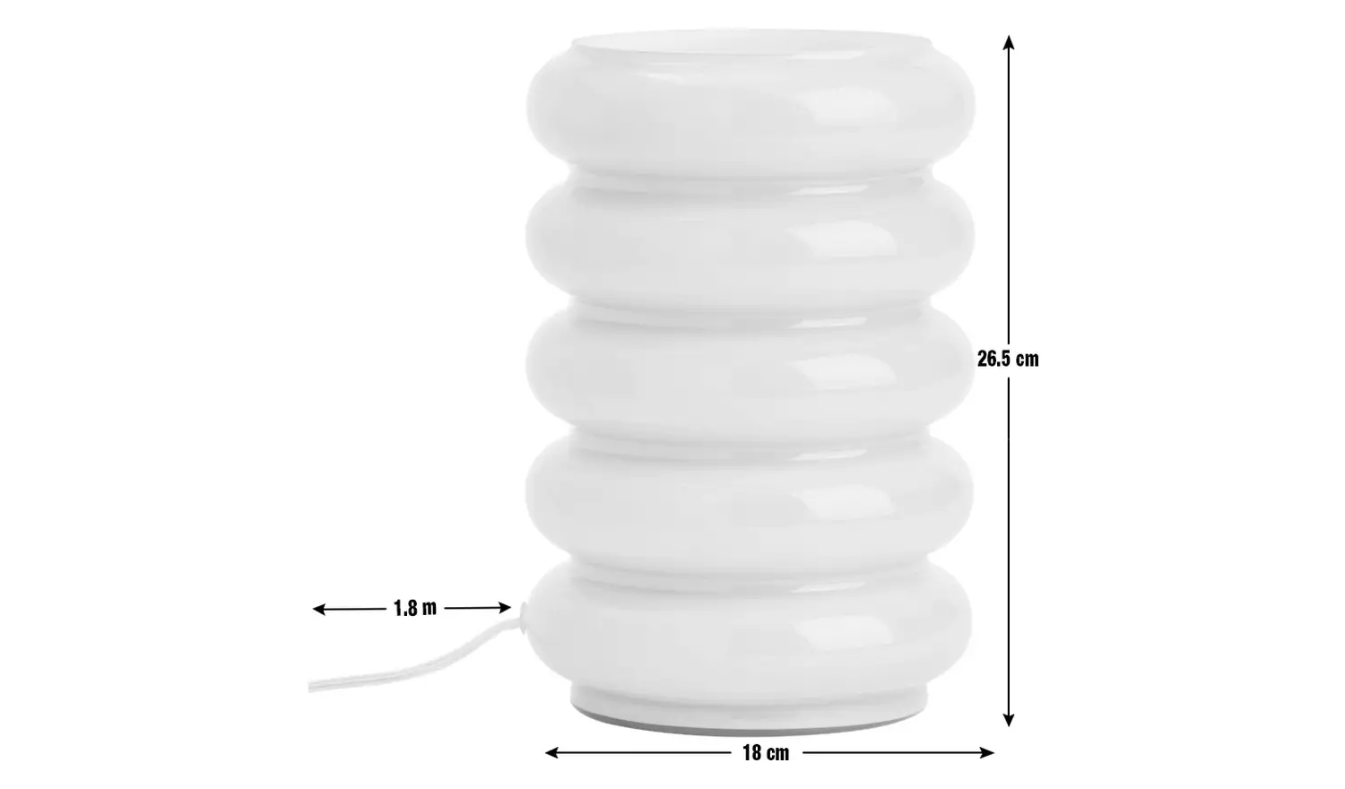 Habitat Billie Ribbed Glass Table Lamp - Yellow