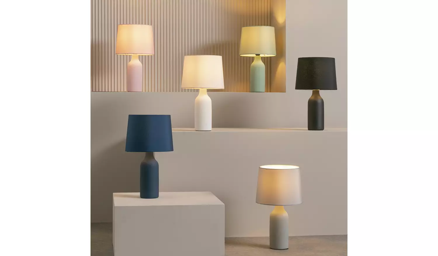 Argos Home Rica Ceramic Table Lamp - Grey