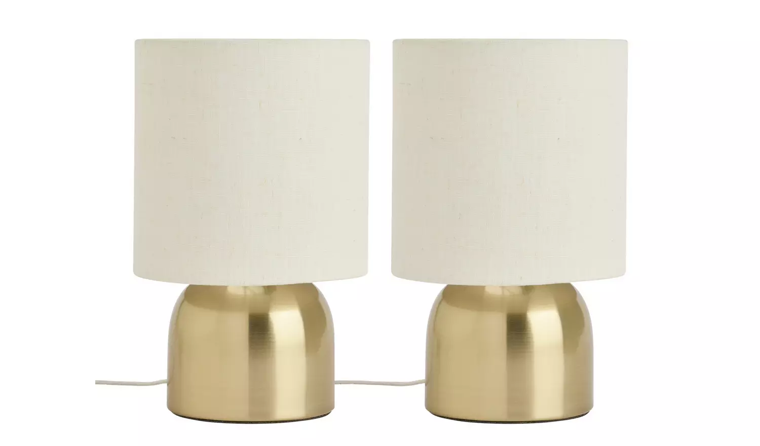 Argos Home Pair of Touch Table Lamps - Natural and Brass