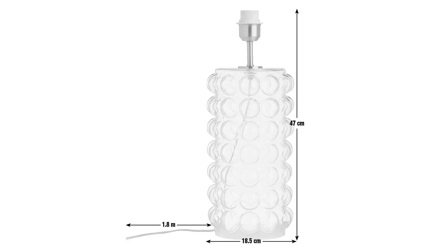 Habitat Glass Bobble Table Lamp Base Only - Clear