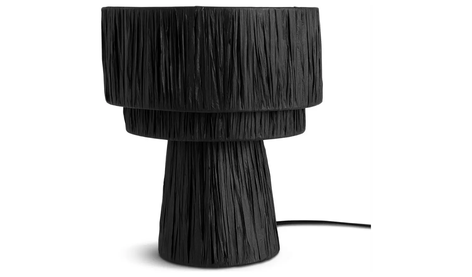 Habitat Salto Raffia 3 Tier Table Lamp - Black
