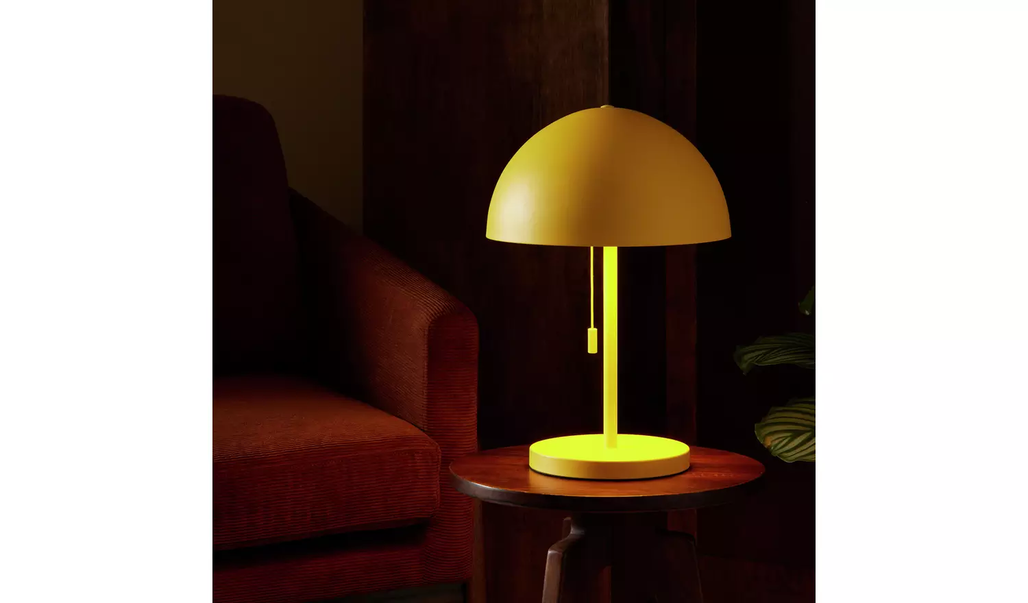 Habitat Mushroom 40cm Metal Table Lamp - Yellow