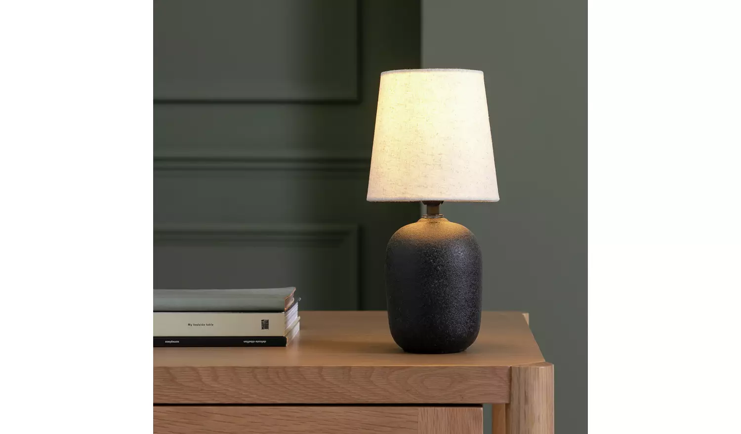 Habitat Mini Ashi Ceramic Table Lamp - Black