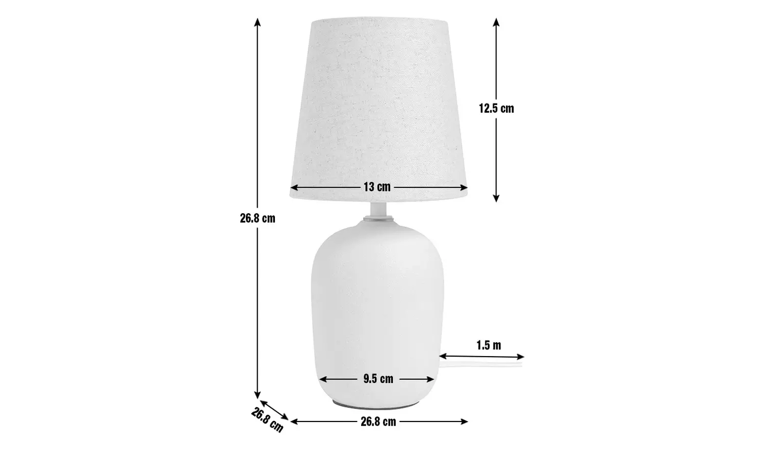 Habitat Mini Ashi Ceramic Table Lamp - Off White