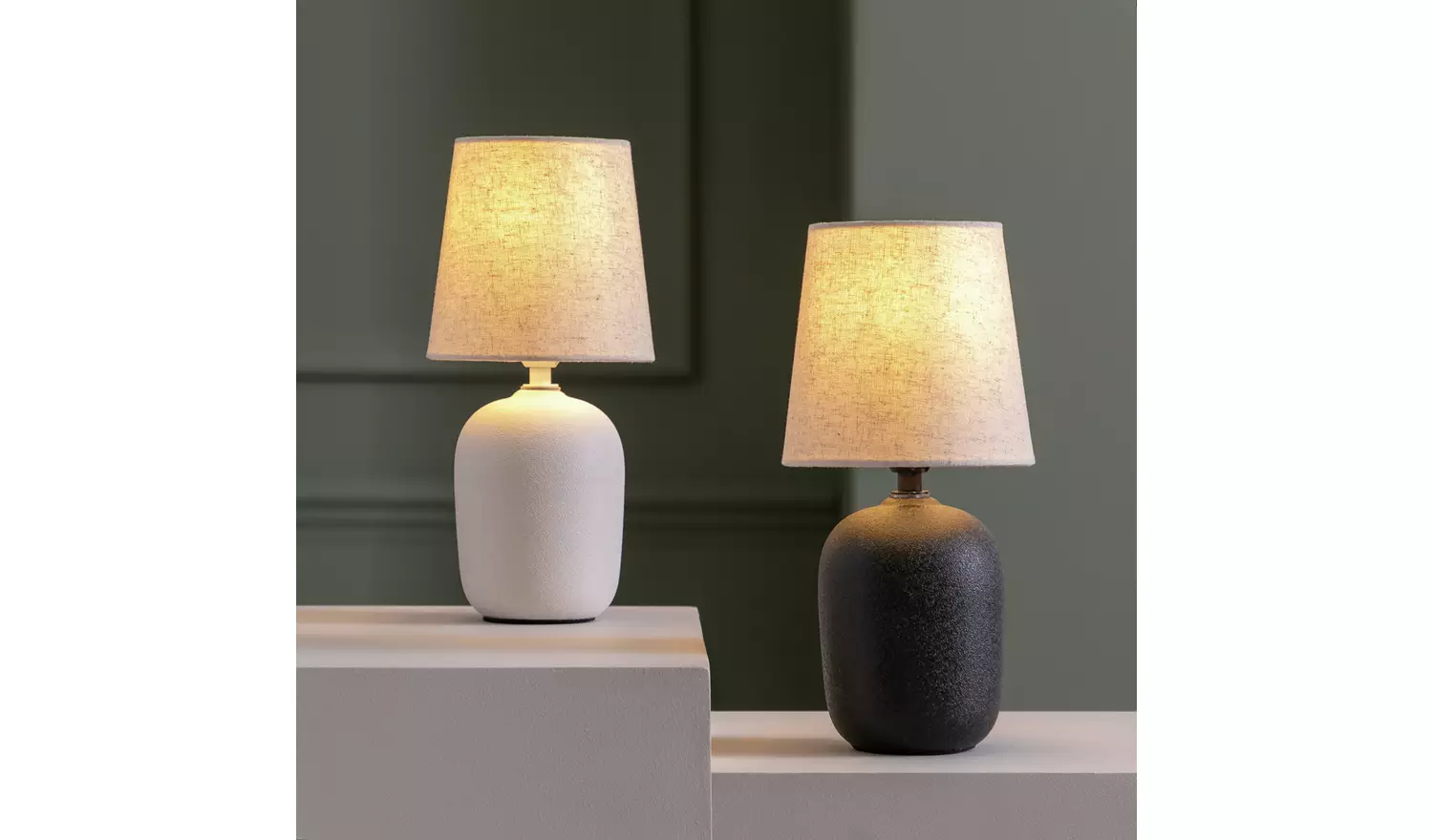 Habitat Mini Ashi Ceramic Table Lamp - Off White