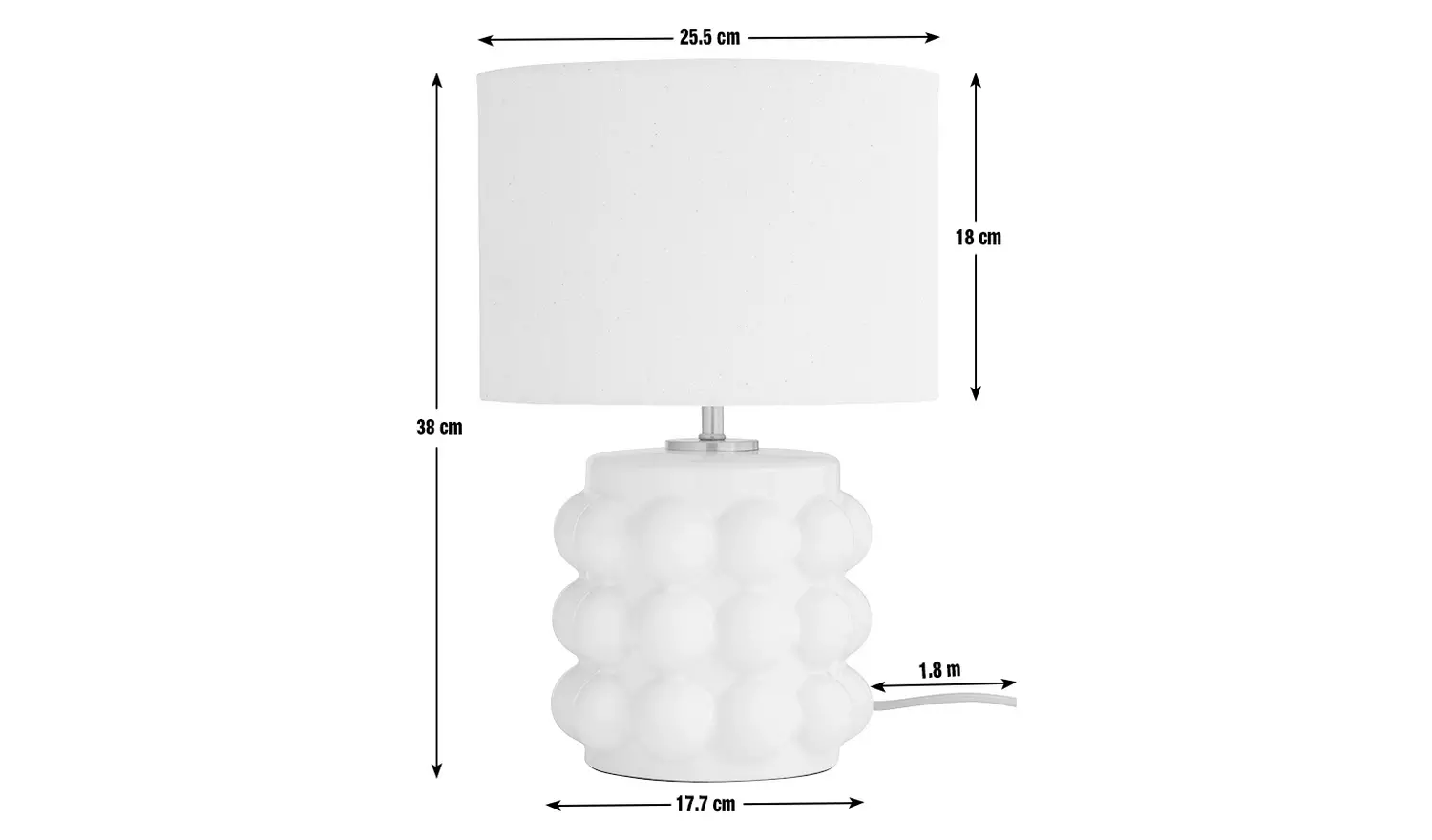 Habitat Bobble Table Lamp - Cream