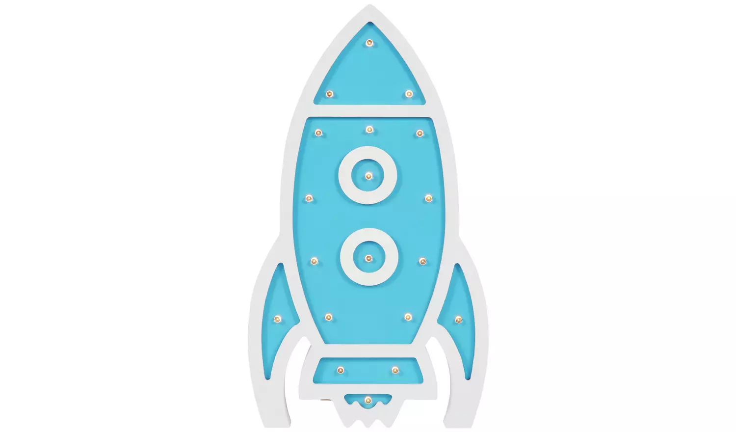 Glow Light Up Rocket LED Table Lamp - Blue & White