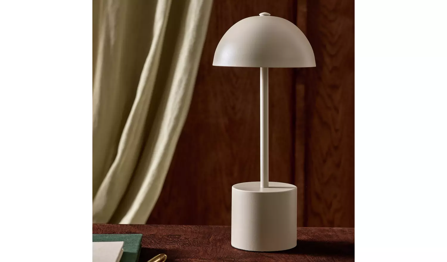 Habitat Rechargeable Mushroom LED Table Lamp - Taupe