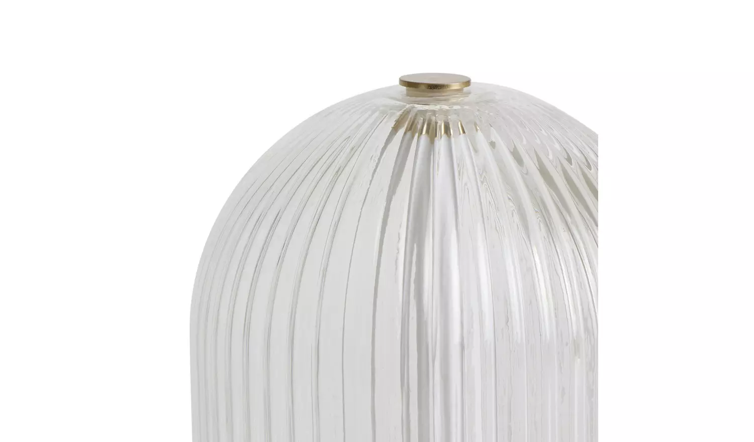 Habitat Ribbed Glass Portable Table Lamp - Brushed Brass