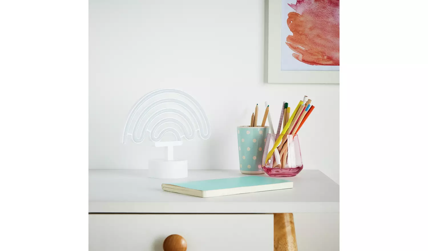 Glow Neon Effect Rainbow LED Table Lamp - Multicoloured