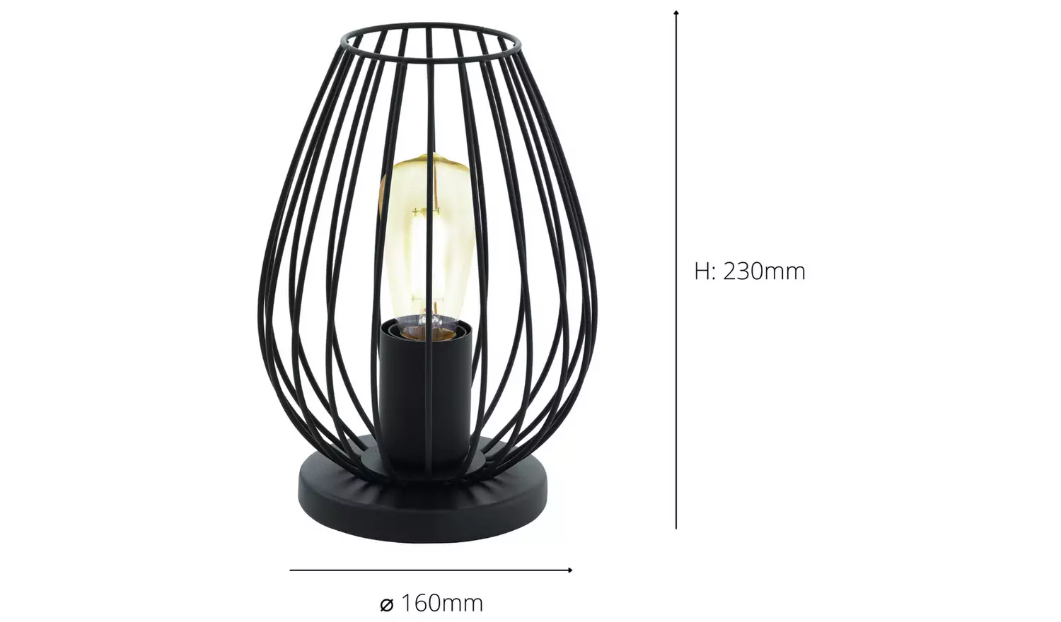 EGLO Newtown Steel Table Lamp - Black