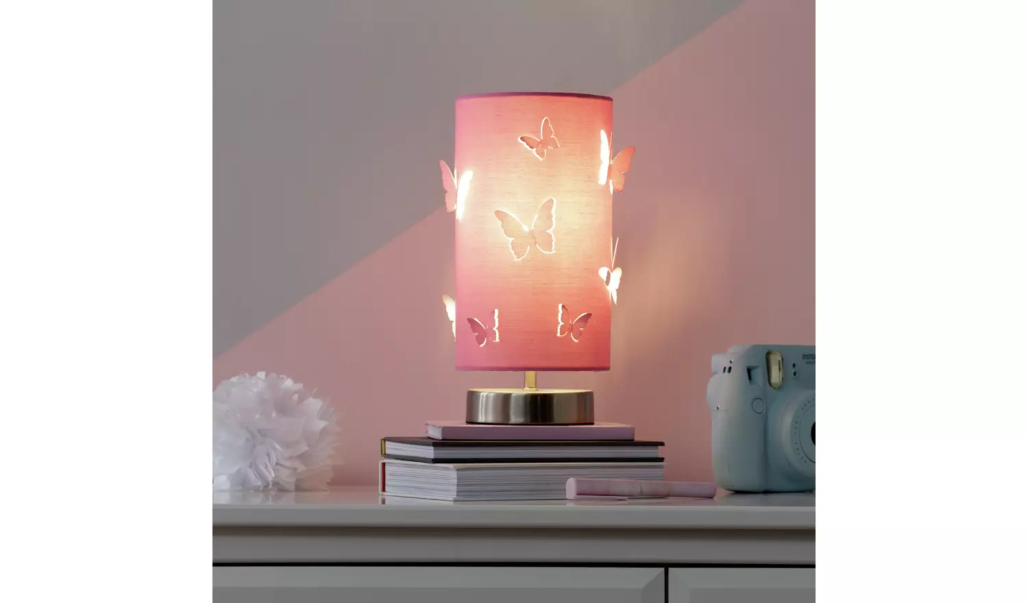 Argos Home Butterfly Cutout Table Lamp - Pink