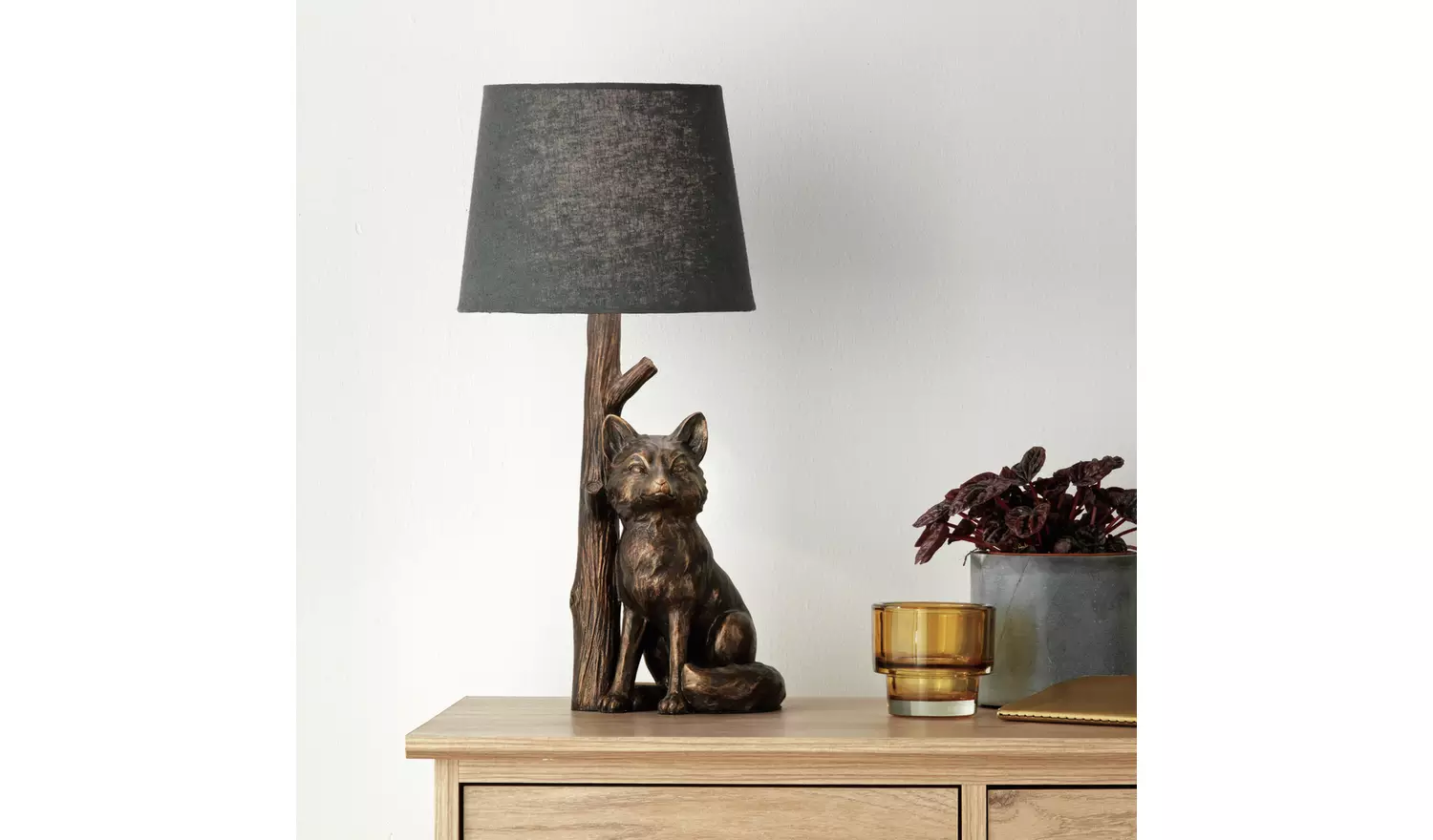 Argos Home Fox Table Lamp - Bronze & Grey