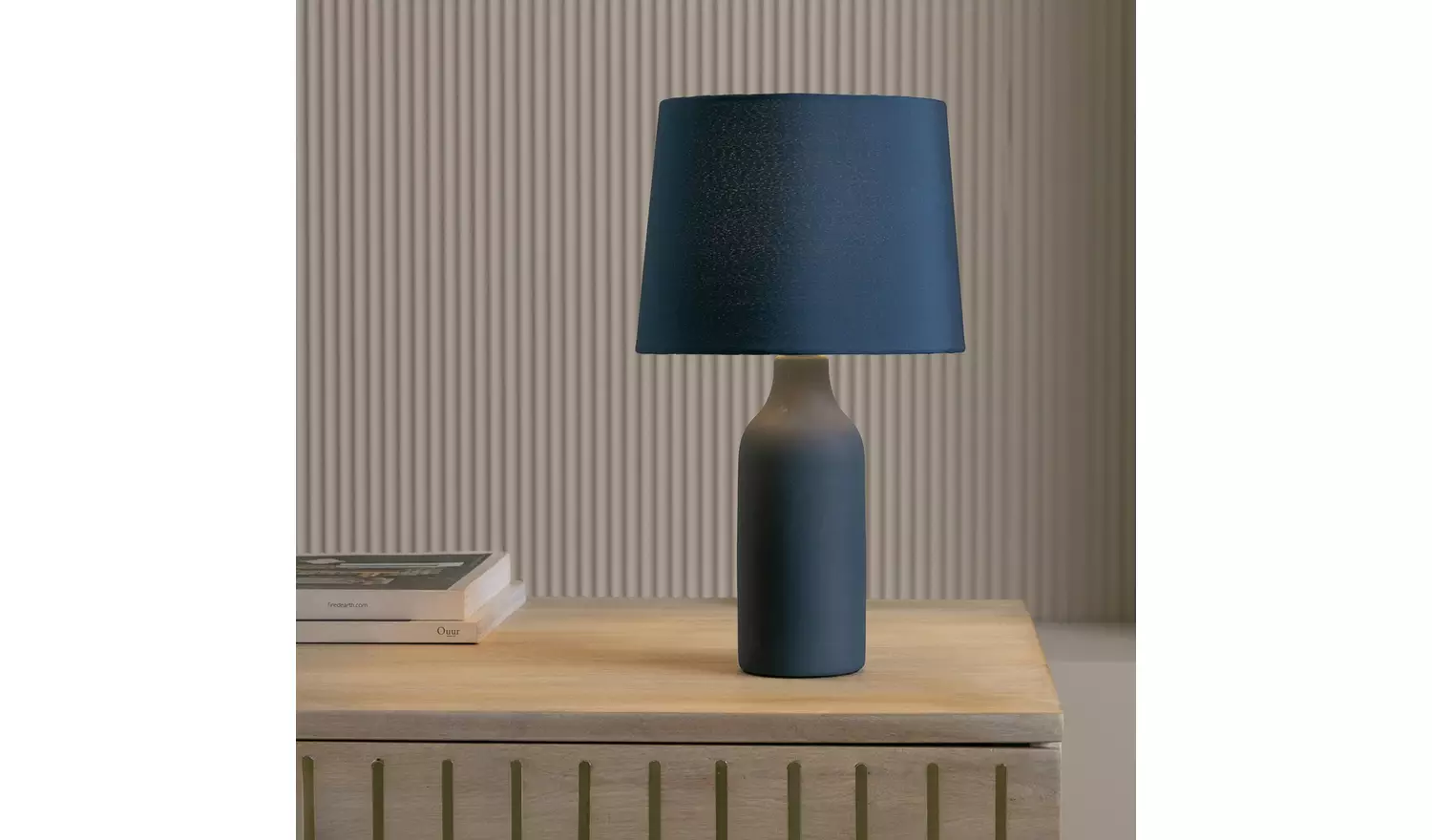 Argos Home Rica Ceramic Table Lamp - Ink Blue