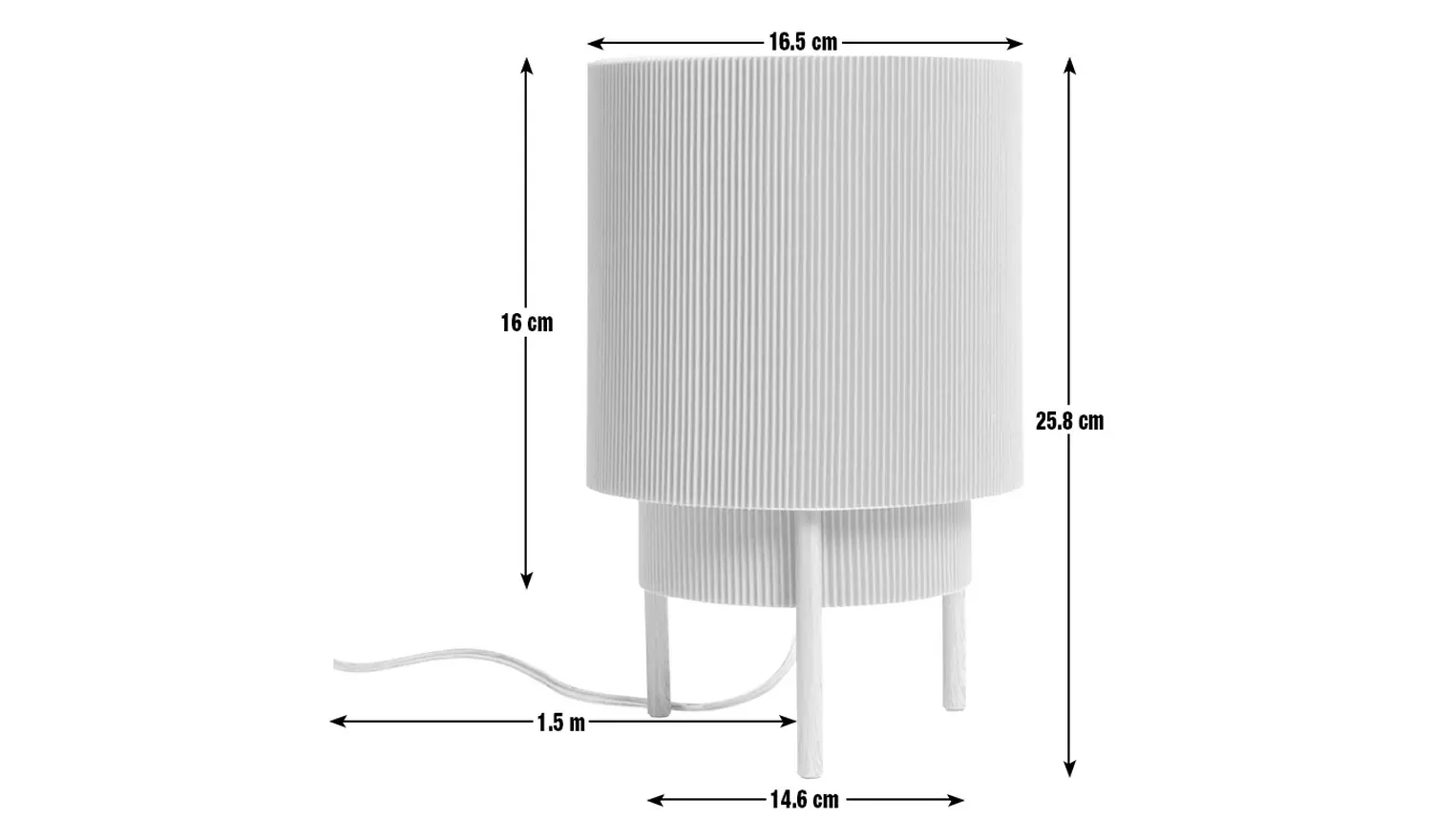 Habitat Mid Century Pleated Column Table Lamp - Yellow