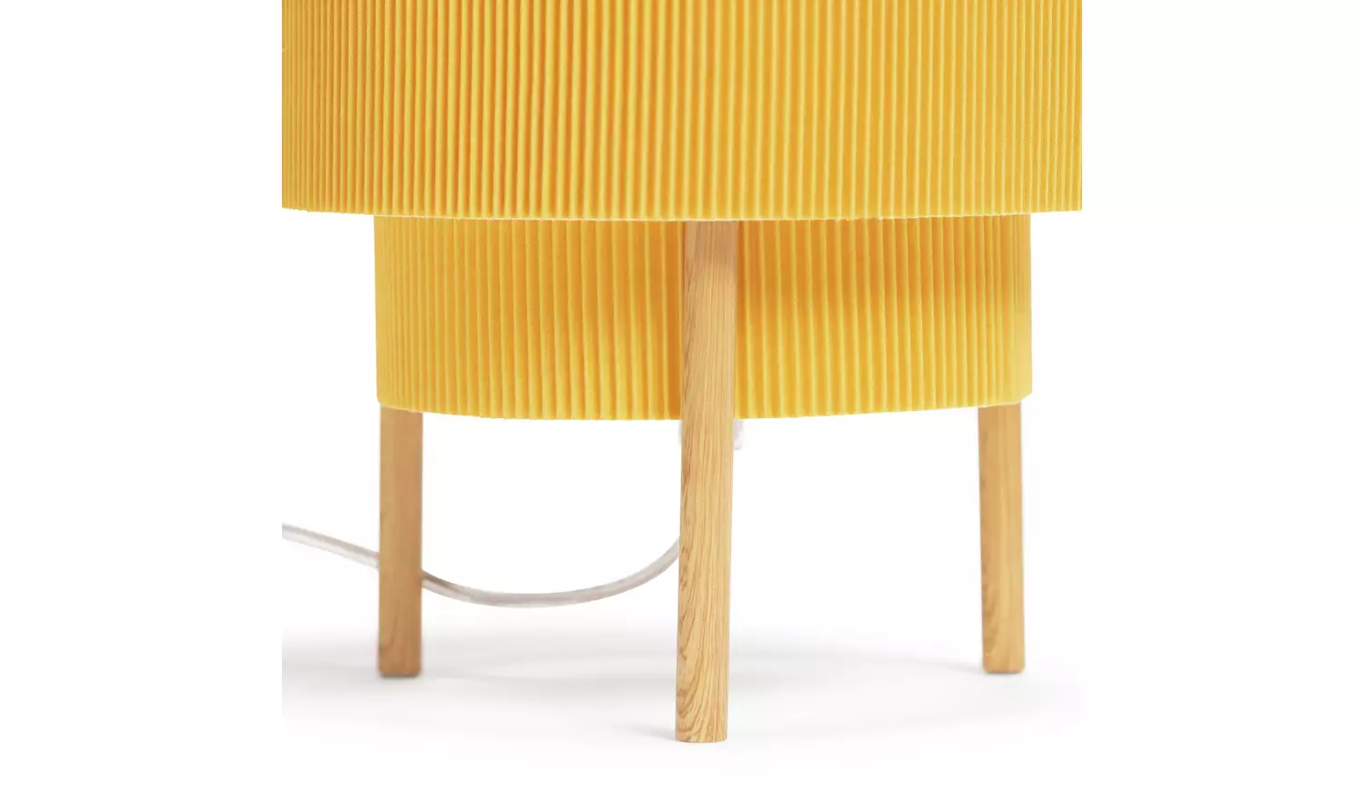 Habitat Mid Century Pleated Column Table Lamp - Yellow