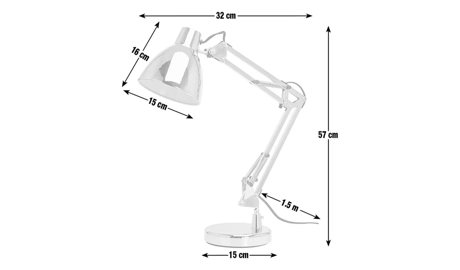 Argos Home Task Table Lamp - Chrome