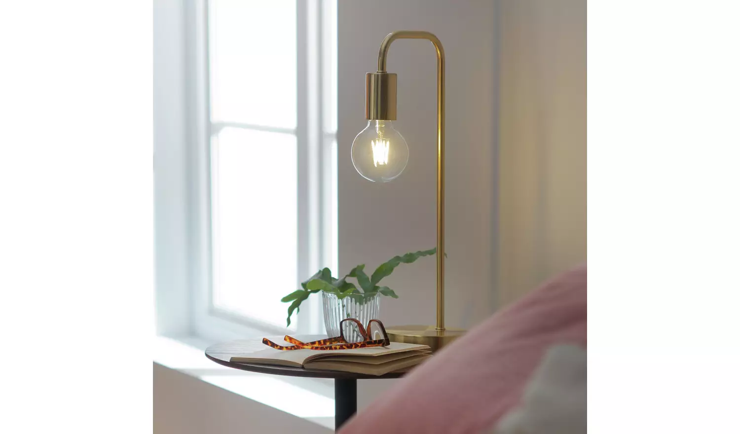 Habitat Rayner Table Lamp - Brass
