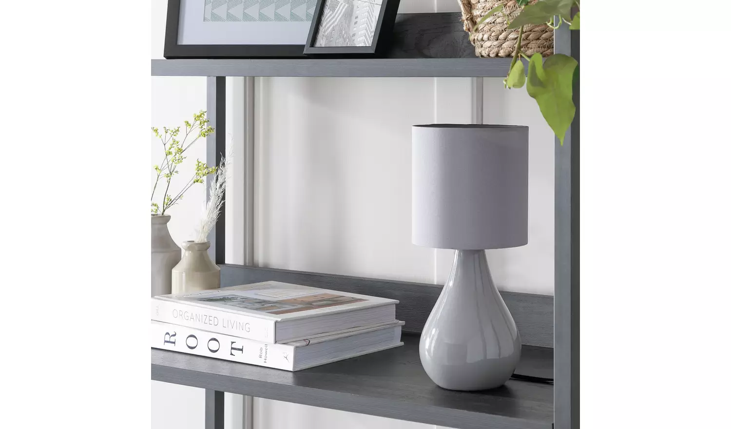Argos Home Ceramic Table Lamp - Grey