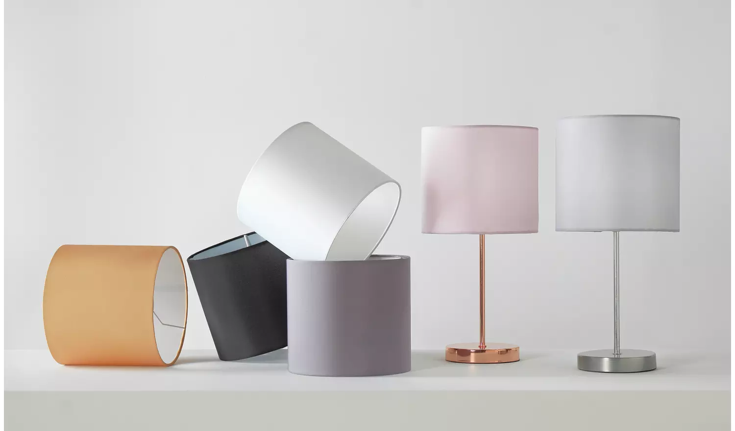 Argos Home Satin Stick Table Lamp - Rose Gold & Blush Pink