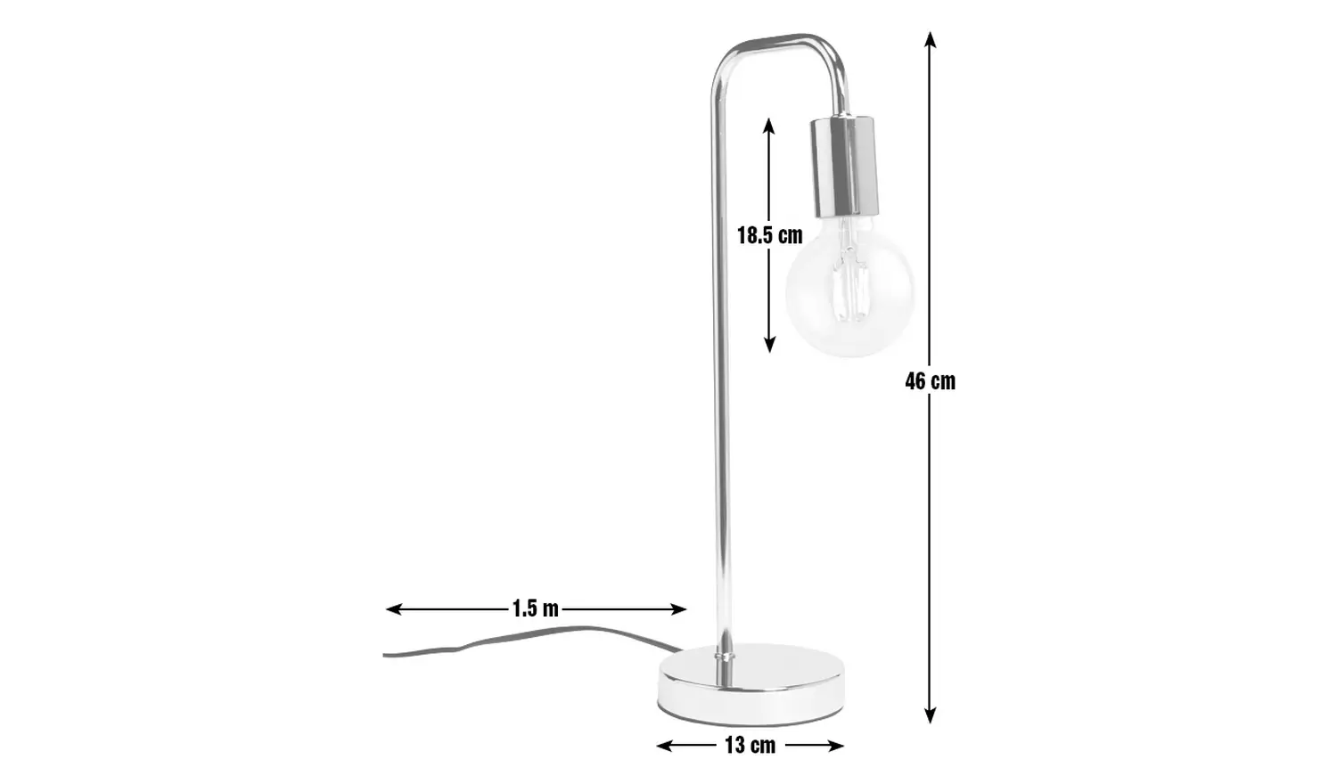 Habitat Rayner Table Lamp - Chrome
