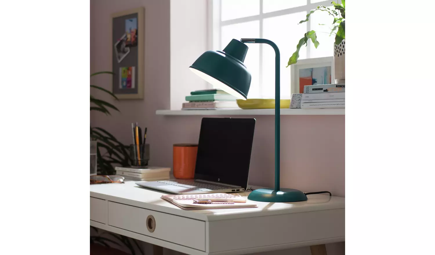 Habitat Benson Steel LED Table Lamp - Blue