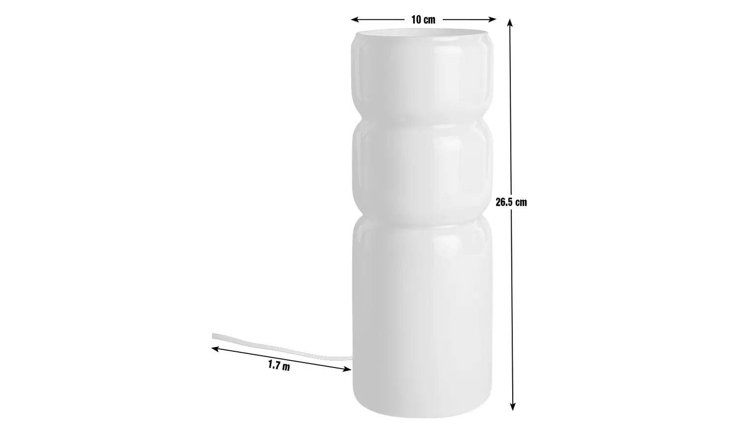 Habitat Parr Glass Column Table Lamp - White