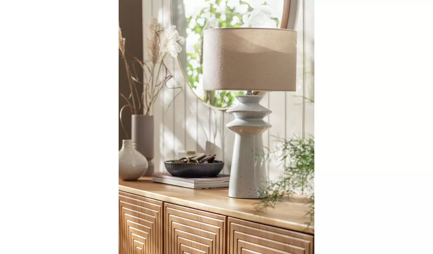 Habitat Astraeus Ceramic Table Lamp - White & Cream
