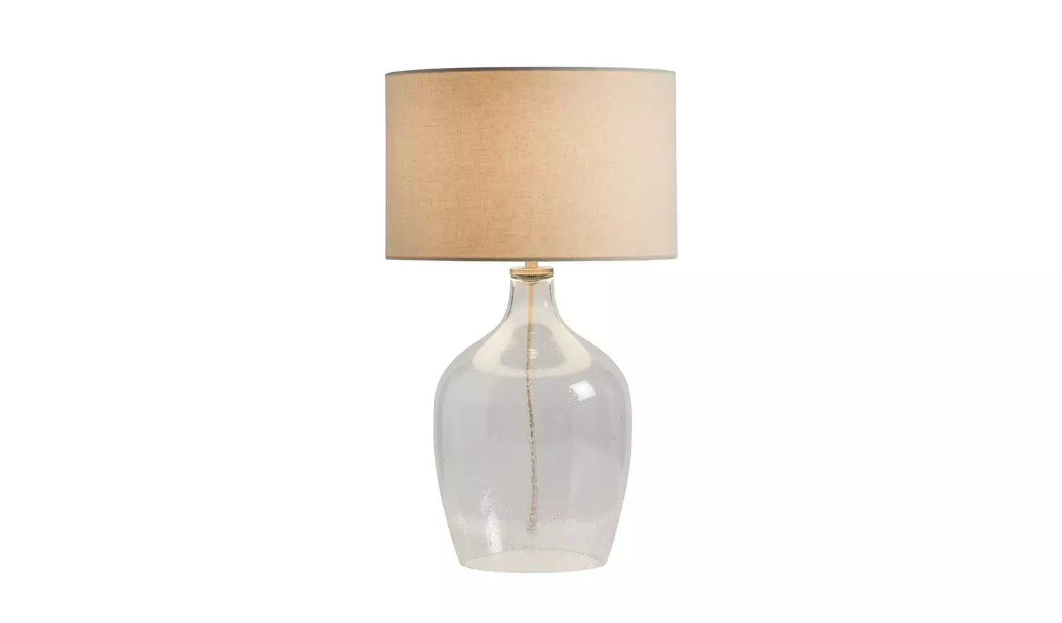 Habitat Abas Glass Table Lamp - Clear & Cream