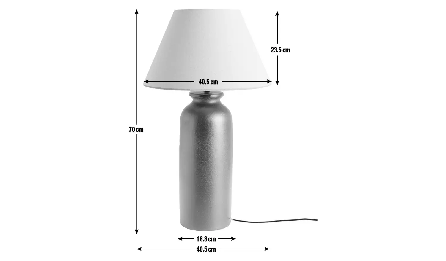 Habitat Hashi 70cm Ceramic Table Lamp - Black & Beige