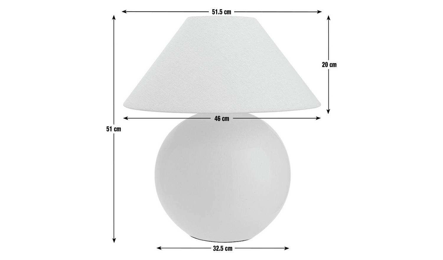 Habitat Circle 51cm Ceramic Table Lamp - Cream