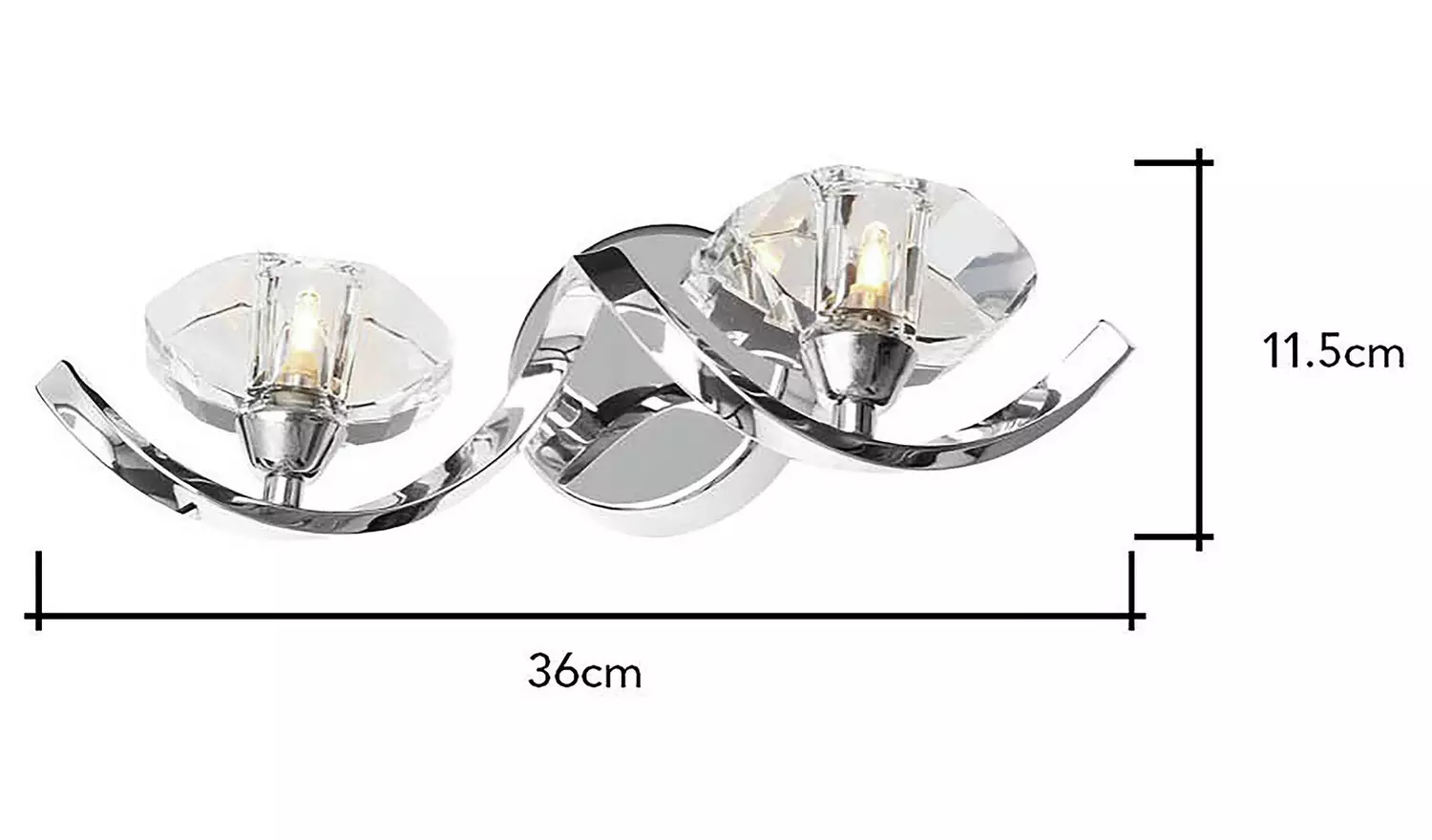 BHS Scorpio Glass Wall Light - Silver