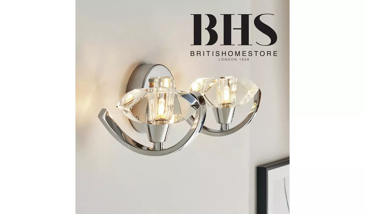 BHS Scorpio Glass Wall Light - Silver