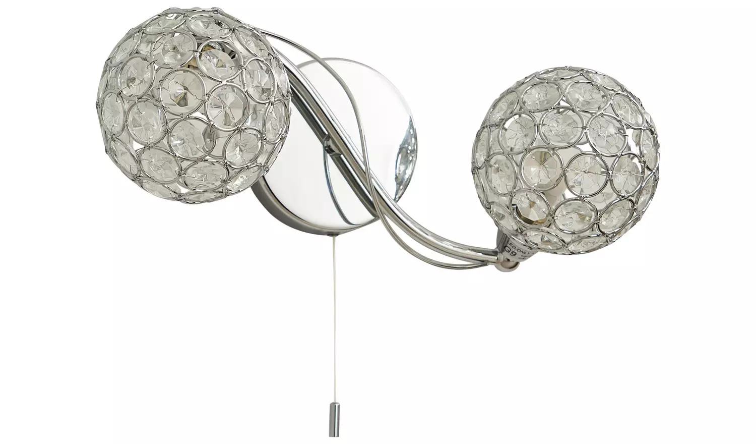 BHS Orchid Alice Glass Wall Light - Chrome