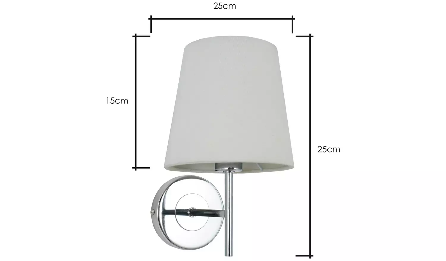 BHS Louisa Metal Wall Light - Chrome & Natural