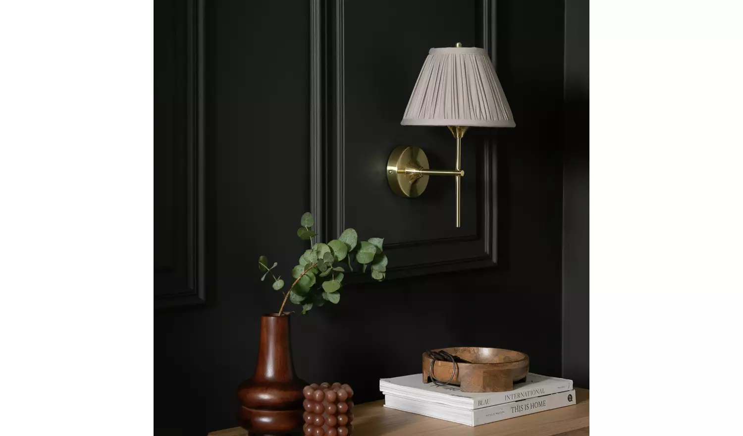 Argos Home Pleated Shade Metal Wall Light - Satin Brass